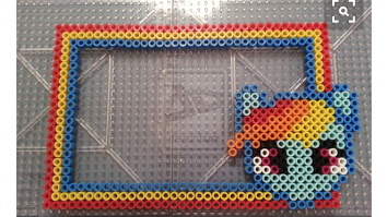 Perler/ Hama Bead Frame- My Little Pony Rainbow Dash Pattern